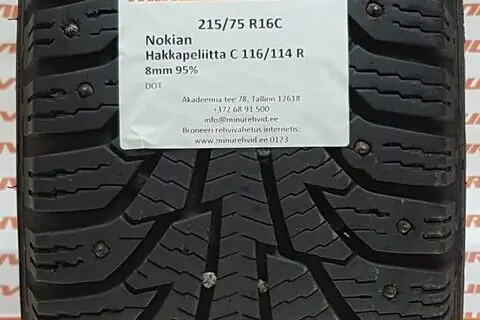 Подержанный шипованная шина 215/75R16 Nokian Hakkapeliitta C 116/114 R