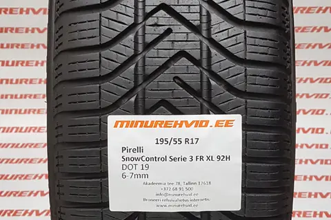 Kasutatud lamellrehv 195/55R17 Pirelli SnowControl Serie 3 FR XL 92H