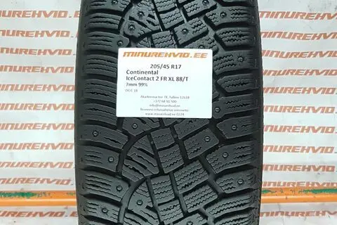 Used studded tire 205/45R17 Continental IceContact 2 FR XL 88/T