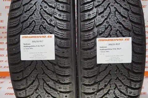 Used studded tire 205/55R17 Nokian Hakkapeliitta 9 XL 95/T/