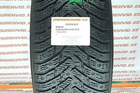 Used studded tire 215/50R17 Nokian Hakkapeliitta 8 XL 95/T
