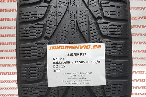 Подержанный нешипованная шина 215/60R17 Nokian Hakkapeliitta R2 SUV XL 100/R