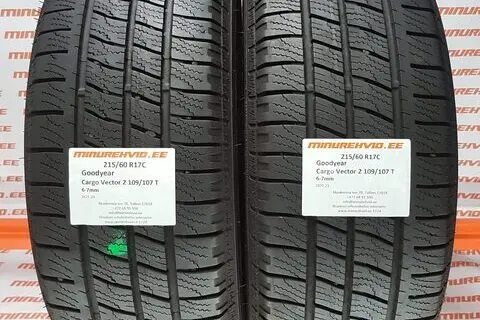 Подержанный нешипованная шина 215/60R17 GoodYear Cargo Vector 2 109/107 T