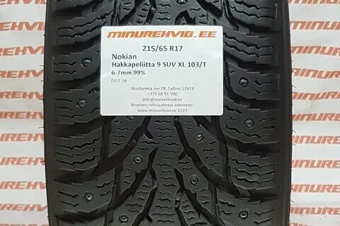 Used studded tire 215/65R17 Nokian Hakkapeliitta 9 SUV XL 103/T/