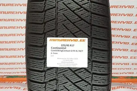 Kasutatud lamellrehv 225/45R17 Continental ContiVikingContact 6 FR XL 94/T