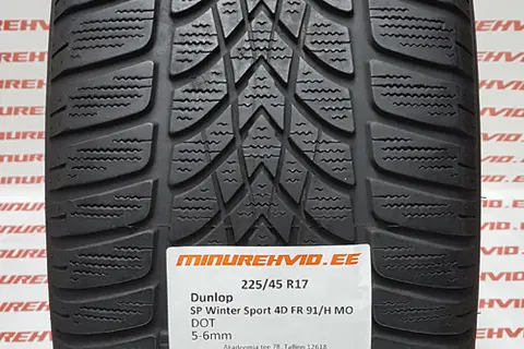 Kasutatud lamellrehv 225/45R17 Dunlop SP Winter Sport 4D FR 91/H MO