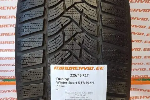 Kasutatud lamellrehv 225/45R17 Dunlop Winter Sport 5 FR 91/H