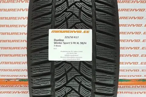 Kasutatud lamellrehv 225/50R17 Dunlop Winter Sport 5 FR XL 98/H/