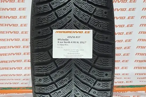 Used studded tire 225/55R17 Michelin X-Ice North 4 FR XL 101/T/