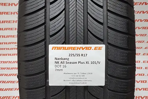 Подержанный нешипованная шина 225/55R17 Nankang NK All Season Plus XL 101/V