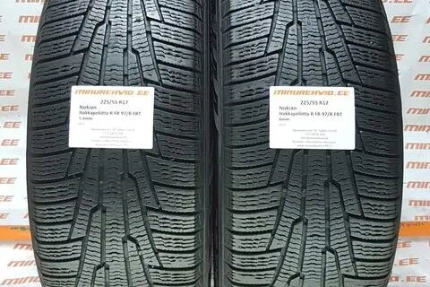 Подержанный нешипованная шина 225/55R17 Nokian Hakkapeliitta R FRT FR 97/R