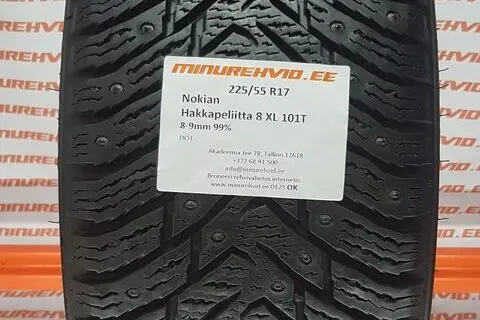 Used studded tire 225/55R17 Nokian Hakkapeliitta 8 XL 101/T