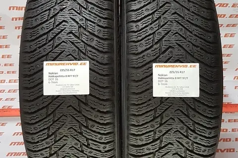 Used studded tire 225/55R17 Nokian Hakkapeliitta 8 FRT 97/T/