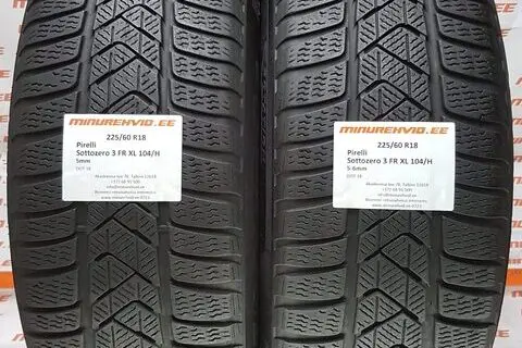 Подержанный нешипованная шина 225/60R18 Pirelli SottoZero 3 FR XL 104/H