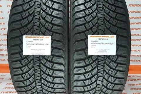 Подержанный нешипованная шина 235/40R18 Kumho WinterCraft WP71 FR XL 95/W