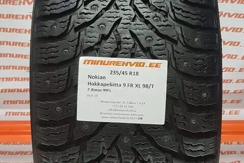 Kasutatud naastrehv 235/45R18 Nokian Hakkapeliitta 9 FR XL 98/T/