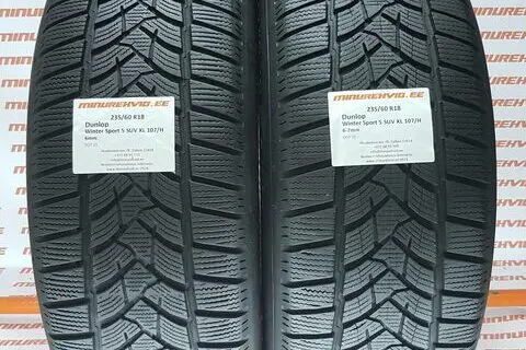 Подержанный нешипованная шина 235/60R18 Dunlop Winter Sport 5 SUV XL 107/H