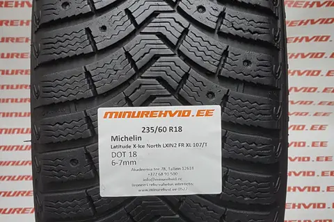 Kasutatud naastrehv 235/60R18 Michelin Latitude X-Ice North LXIN2 XL 107/T/