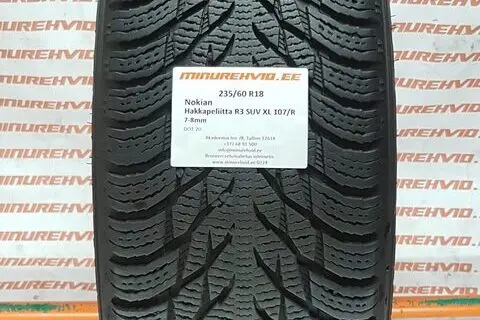 Подержанный нешипованная шина 235/60R18 Nokian Hakkapeliitta R3 SUV XL 107/R/