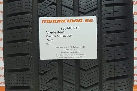 Kasutatud lamellrehv 235/40R19 Vredestein Quatrac 5 FR XL 96/Y