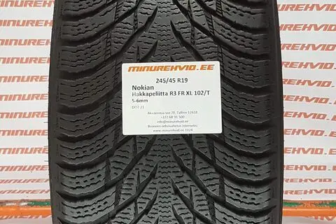 Kasutatud lamellrehv 245/45R19 Nokian Hakkapeliitta R3 FR XL 102/T