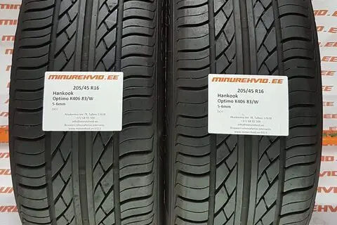 Kasutatud suverehv 205/45R16 Hankook Optimo K406 83/W