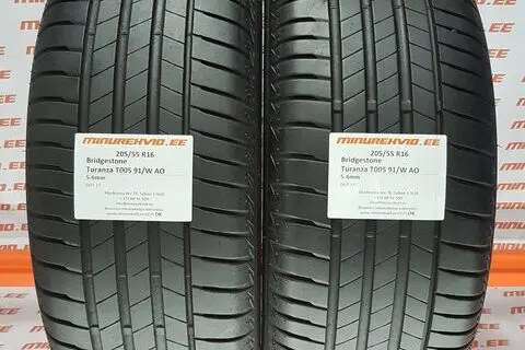 Kasutatud suverehv 205/55R16 Bridgestone Turanza T005 91/W AO