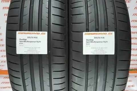 Used summer tire 205/55R16 Dunlop Sport bluResponse 91/V/H