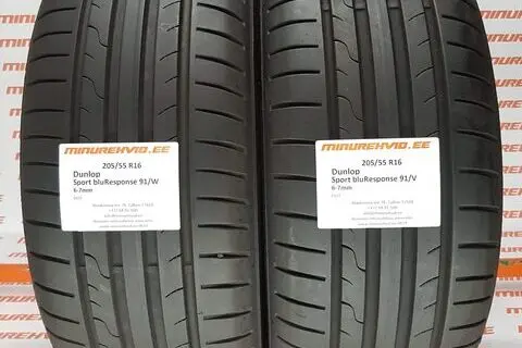 Used summer tire 205/55R16 Dunlop Sport bluResponse 91/W/V-
