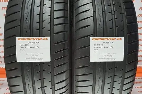 Used summer tire 205/55R16 Hankook Ventus S1 Evo 91/V