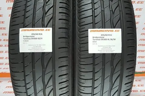 Kasutatud suverehv 205/60R16 Bridgestone Turanza ER300 92/V / XL 96/W