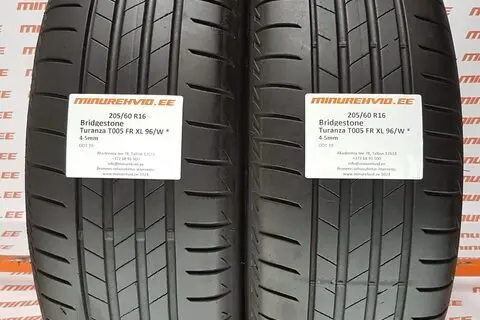 Kasutatud suverehv 205/60R16 Bridgestone Turanza T005 FR XL 96/W *