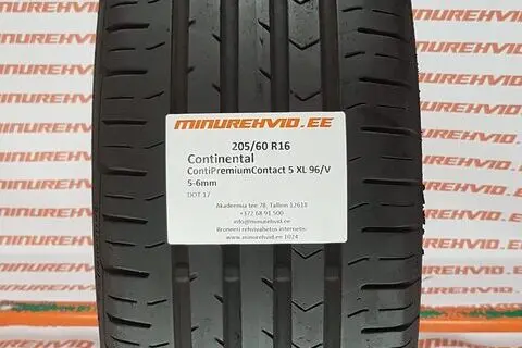 Kasutatud suverehv 205/60R16 Continental ContiPremiumContact 5 XL 96/V
