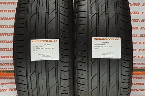 Kasutatud suverehv 215/45R16 Bridgestone Turanza T001 FR 90/V AO