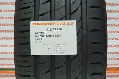 Kasutatud suverehv 215/55R16 General Altimax One S 93/V