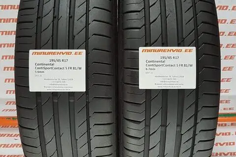Kasutatud suverehv 195/45R17 Continental ContiSportContact 5 FR 81/W