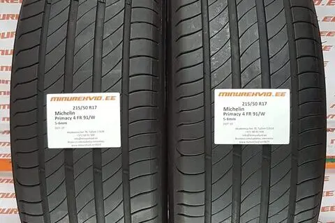 Kasutatud suverehv 215/50R17 Michelin Primacy 4 FR 91/W/