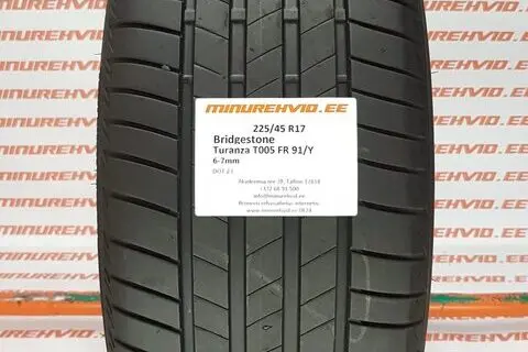 Kasutatud suverehv 225/45R17 Bridgestone Turanza T005 FR 91/Y
