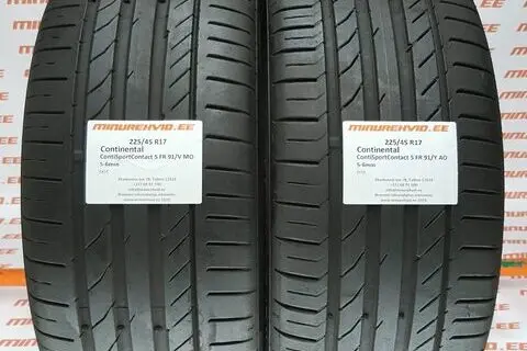 Kasutatud suverehv 225/45R17 Continental ContiSportContact 5 FR 91/Y/V MO AO