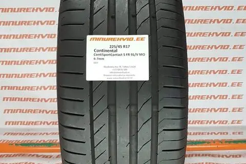 Kasutatud suverehv 225/45R17 Continental ContiSportContact 5 FR 91/V MO