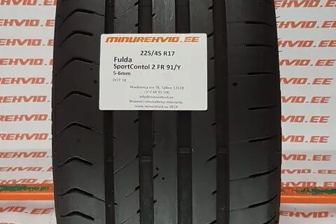 Kasutatud suverehv 225/45R17 Fulda SportControl 2 FR XL 94/Y