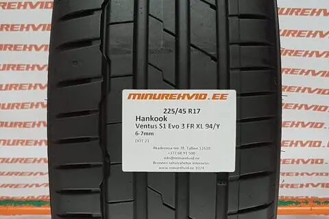 Kasutatud suverehv 225/45R17 Hankook Ventus S1 Evo 3 FR XL 94/Y