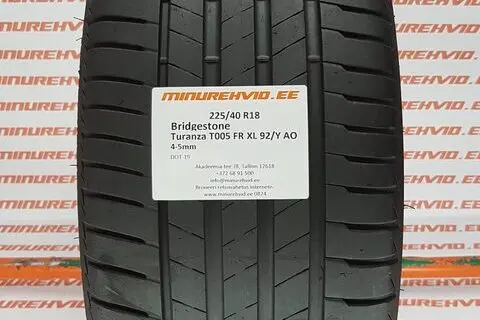 Kasutatud suverehv 225/40R18 Bridgestone Turanza T005 FR XL 92/Y AO
