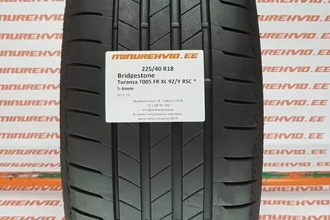 Kasutatud suverehv 225/40R18 Bridgestone Turanza T005 FR XL 92/Y RSC *