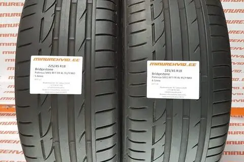 Kasutatud suverehv 225/45R18 Bridgestone Potenza S001 RSC FR XL 95/Y MO