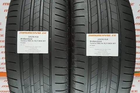 Kasutatud suverehv 225/45R18 Bridgestone Turanza T005 XL 95/Y MOE RFT