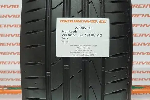 Kasutatud suverehv 225/45R18 Hankook Ventus S1 Evo 2 91/W MO-