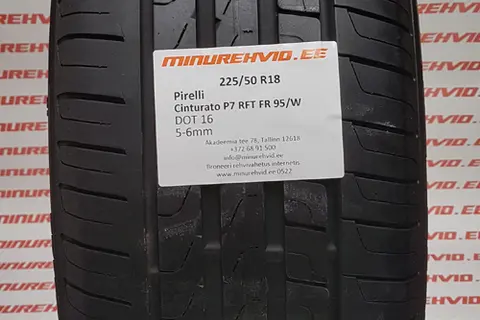 Kasutatud suverehv 225/50R18 Pirelli Cinturato P7 RFT FR 95/W.