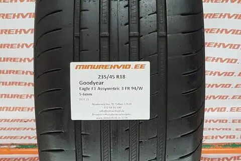Kasutatud suverehv 235/45R18 GoodYear Eagle F1 Assymetric 3 FR 94/W