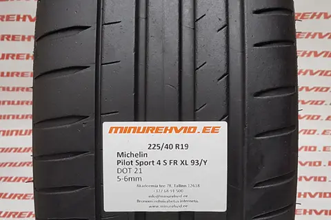 Kasutatud suverehv 225/40R19 Michelin Pilot Sport 4S FR XL 93/Y